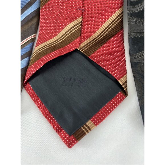 Hugo Boss (Lot Of X3) Silk Striped & Paisley Ties - Picture 5 of 8